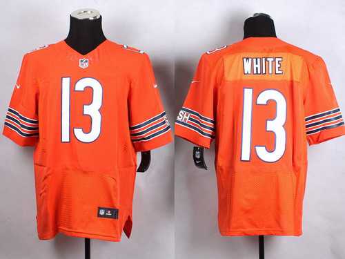 Men's Chicago Bears #13 Kevin White 2015 NFL Draft 7th Overall Pick Nike Orange Elite Jersey