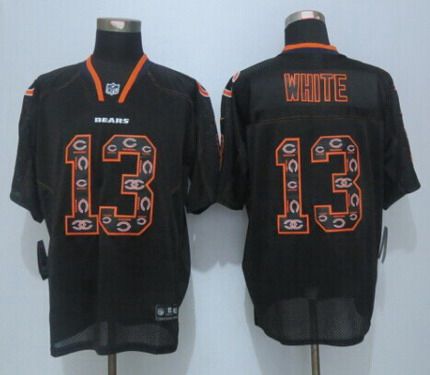 Men's Chicago Bears #13 Kevin White Nike Lights Out Black Ornamented Elite Jersey