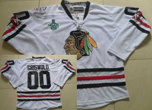 Men's Chicago Blackhawks #00 Clark Griswold 2015 Stanley Cup 2015 Winter Classic White Jersey
