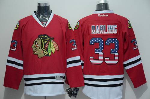 Men's Chicago Blackhawks #00 Scott Darling USA Flag Fashion Red Jersey