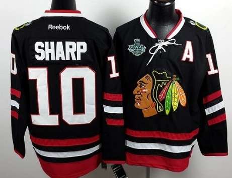 Men's Chicago Blackhawks #10 Patrick Sharp 2015 Stanley Cup 2014 Stadium Series Black Jersey