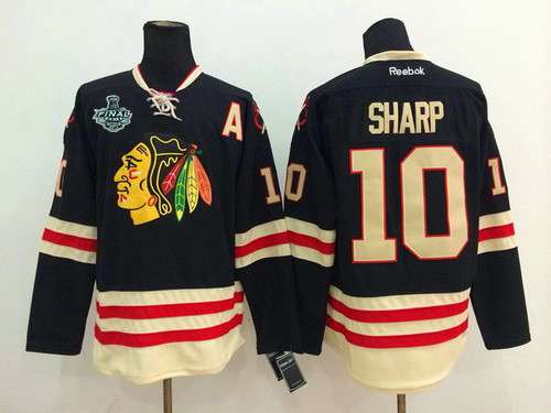 Men's Chicago Blackhawks #10 Patrick Sharp 2015 Stanley Cup 2015 Winter Classic Black Jersey