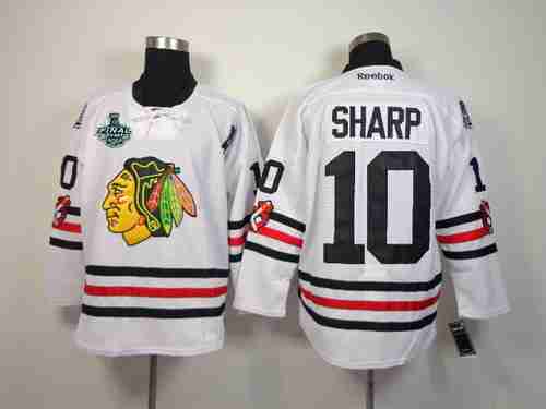 Men's Chicago Blackhawks #10 Patrick Sharp 2015 Stanley Cup 2015 Winter Classic White Jersey