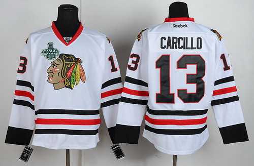 Men's Chicago Blackhawks #13 Daniel Carcillo White Jersey
