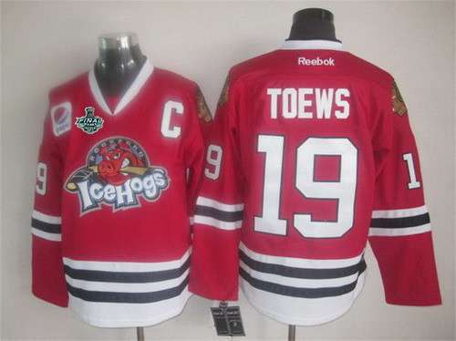 Men's Chicago Blackhawks #19 Jonathan Toews 2015 Stanley Cup 2015 IceHogs Red Jersey