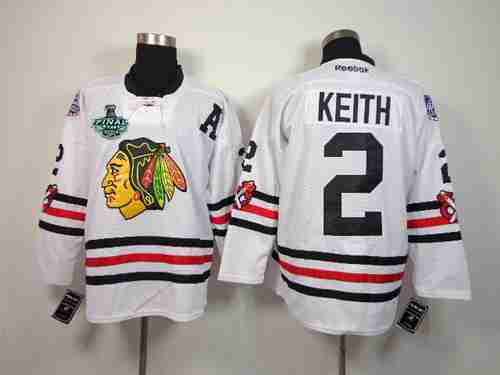 Men's Chicago Blackhawks #2 Duncan Keith 2015 Stanley Cup 2015 Winter Classic White Jersey