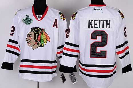 Men's Chicago Blackhawks #2 Duncan Keith 2015 Stanley Cup White Jersey
