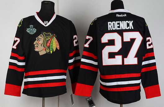 Men's Chicago Blackhawks #27 Jeremy Roenick Black Jersey