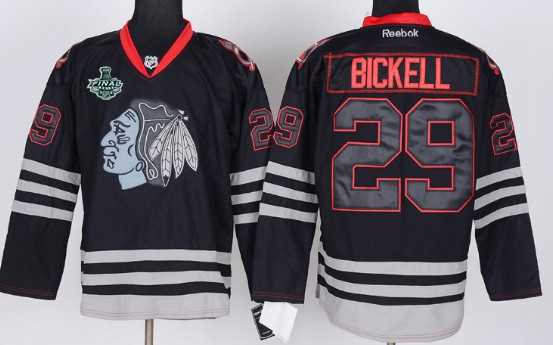 Men's Chicago Blackhawks #29 Bryan Bickell 2015 Stanley Cup Black Ice Jersey