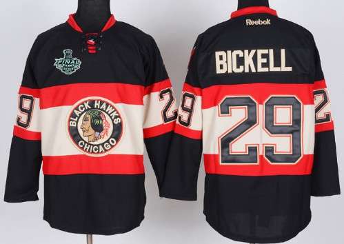 Men's Chicago Blackhawks #29 Bryan Bickell 2015 Stanley Cup Black Third Jersey