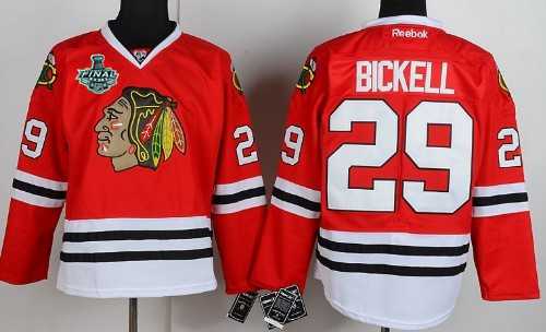 Men's Chicago Blackhawks #29 Bryan Bickell 2015 Stanley Cup Red Jersey