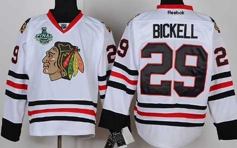 Men's Chicago Blackhawks #29 Bryan Bickell 2015 Stanley Cup White Jersey