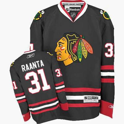 Men's Chicago Blackhawks #31 Antti Raanta Black Third NHL Jersey W-2015 Stanley Cup Champion Patch 1