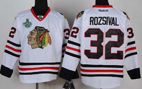 Men's Chicago Blackhawks #32 Michal Rozsival White Jersey