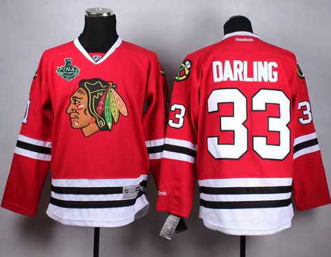 Men's Chicago Blackhawks #33 Scott Darling 2015 Stanley Cup Red Jersey