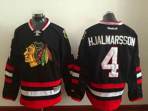 Men's Chicago Blackhawks #4 Niklas Hjalmarsson 2014 Stadium Series Black Jersey