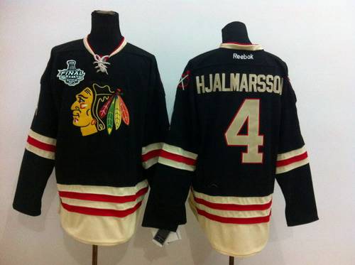 Men's Chicago Blackhawks #4 Niklas Hjalmarsson 2015 Stanley Cup 2015 Winter Classic Black Jersey