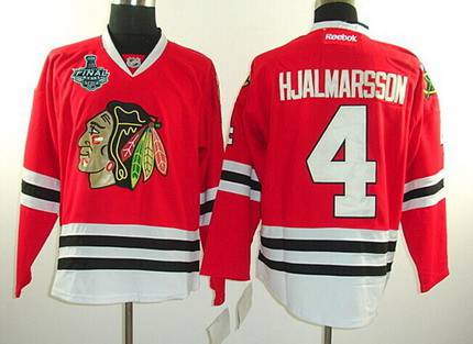 Men's Chicago Blackhawks #4 Niklas Hjalmarsson 2015 Stanley Cup Red Jersey