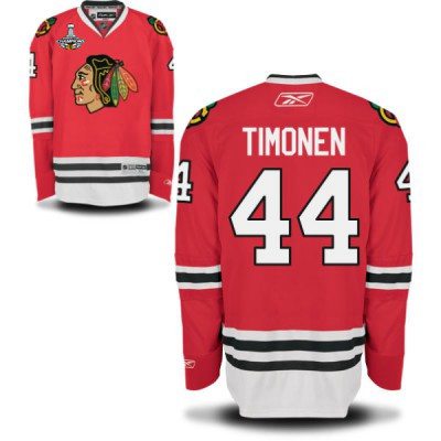 Men's Chicago Blackhawks #44 Kimmo Timonen Home Red Jersey W-2015 Stanley Cup Champion Patch
