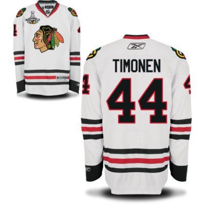 Men's Chicago Blackhawks #44 Kimmo Timonen White Jersey W-2015 Stanley Cup Champion Patch
