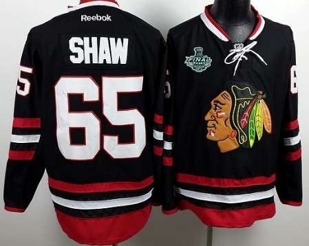 Men's Chicago Blackhawks #65 Andrew Shaw 2015 Stanley Cup 2014 Stadium Series Black Jersey