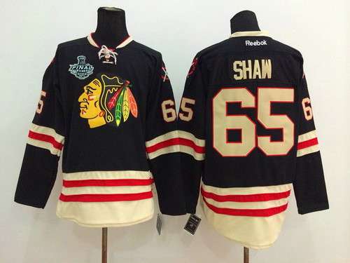 Men's Chicago Blackhawks #65 Andrew Shaw 2015 Stanley Cup 2015 Winter Classic Black Jersey