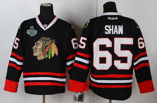 Men's Chicago Blackhawks #65 Andrew Shaw 2015 Stanley Cup Black Jersey