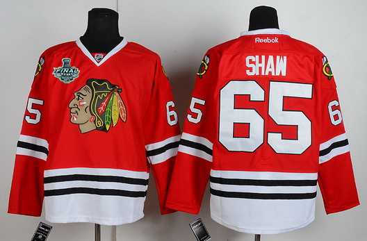 Men's Chicago Blackhawks #65 Andrew Shaw 2015 Stanley Cup Red Jersey