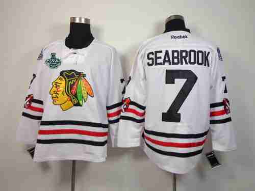 Men's Chicago Blackhawks #7 Brent Seabrook 2015 Stanley Cup 2015 Winter Classic White Jersey