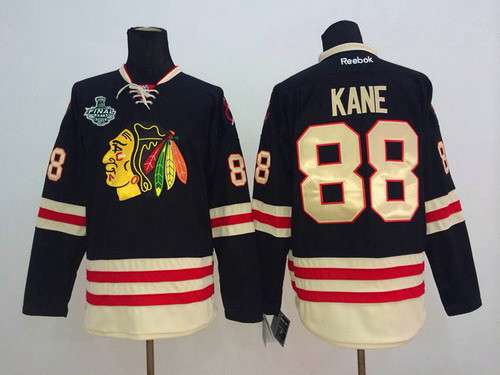 Men's Chicago Blackhawks #88 Patrick Kane 2015 Stanley Cup 2015 Winter Classic Black Jersey