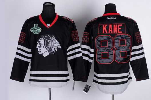 Men's Chicago Blackhawks #88 Patrick Kane Black Ice Jersey