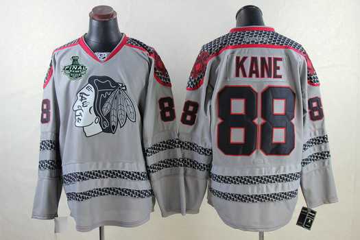 Men's Chicago Blackhawks #88 Patrick Kane Charcoal Gray Jersey