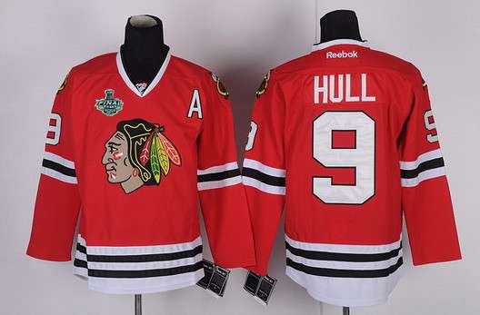 Men's Chicago Blackhawks #9 Bobby Hull 2015 Stanley Cup Red Jersey