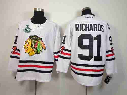 Men's Chicago Blackhawks #91 Brad Richards 2015 Stanley Cup 2015 Winter Classic White Jersey