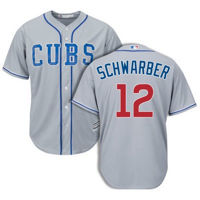 Men's Chicago Cubs #12 Kyle Schwarber Alternate Gray 2014 MLB Cool Base Jersey