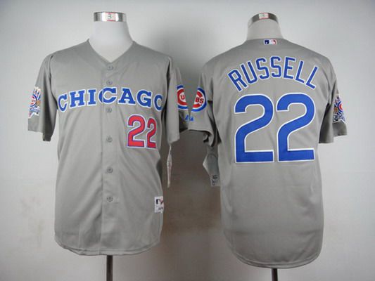 Men's Chicago Cubs #22 Addison Russell 1990 Turn Back The Clock Gray Jersey