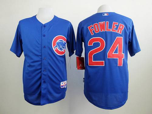 Men's Chicago Cubs #24 Dexter Fowler Blue Jersey