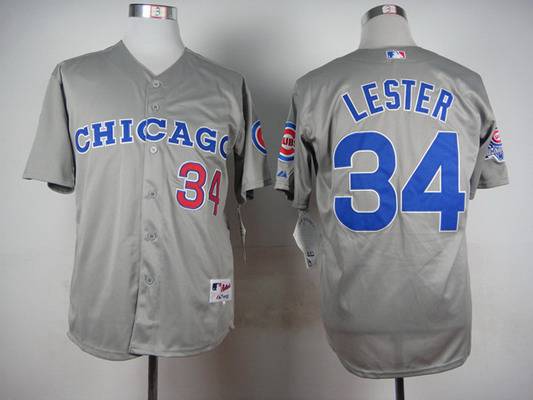 Men's Chicago Cubs #34 Jon Lester 1990 Turn Back The Clock Gray Jersey With 1990 All-Star Patch