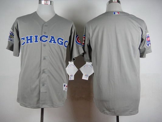 Men's Chicago Cubs Blank 1990 Turn Back The Clock Gray Jersey With 1990 All-Star Patch