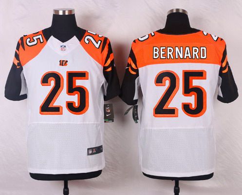 Men's Cincinnati Bengals #25 Giovani Bernard White Road NFL Nike Elite Jersey