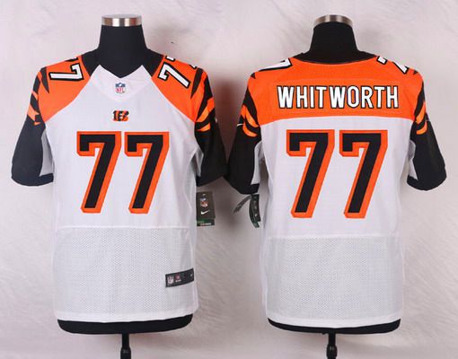 Men's Cincinnati Bengals #77 Andrew Whitworth White Road NFL Nike Elite Jersey