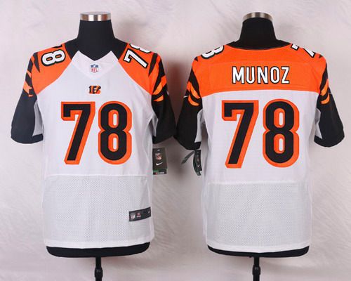 Men's Cincinnati Bengals #78 Anthony Munoz White Road NFL Nike Elite Jersey