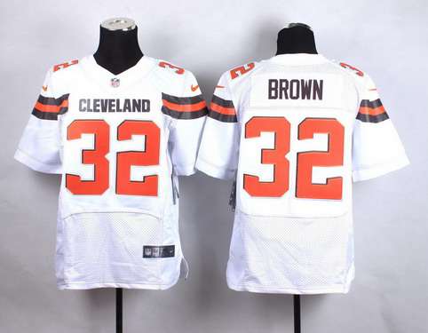 Men's Cleveland Browns #32 Jim Brown 2015 Nike White Elite Jersey