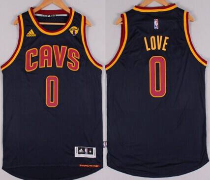 Men's Cleveland Cavaliers #0 Kevin Love 2015 The Finals New Navy Blue Jersey