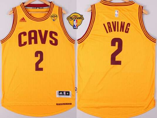 Men's Cleveland Cavaliers #2 Kyrie Irving 2015 The Finals New Yellow Jersey