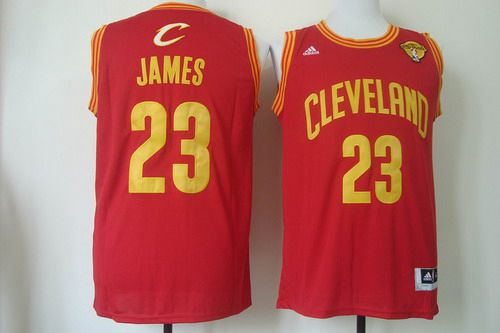 Men's Cleveland Cavaliers #23 LeBron James 2015 The Finals Red Jersey