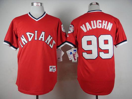 Men's Cleveland Indians #99 Rick Vaughn 1974 Turn Back The Clock Red Jersey