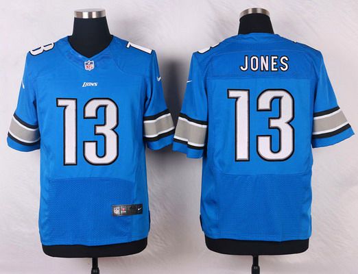 Men's Detroit Lions #13 T. J. Jones Light Blue Team Color NFL Nike Elite Jersey