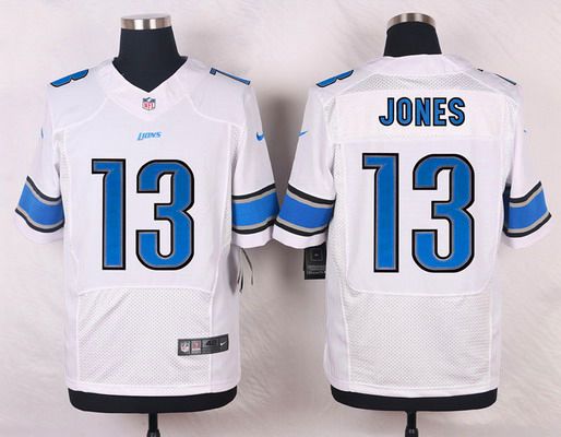 Men's Detroit Lions #13 T. J. Jones White Road NFL Nike Elite Jersey