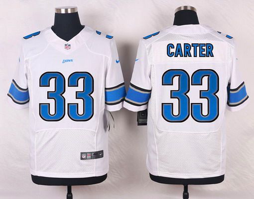 Men's Detroit Lions #33 Alex Carter White Road NFL Nike Elite Jersey